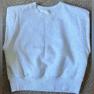 Aritzia Wilfred sleeve sweatshirt crop vest with shoulder pad